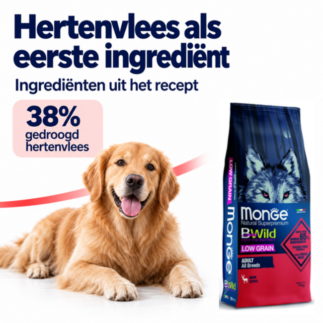 Hondenbrokken - Laag in Granen Adult Hert - 15 kg