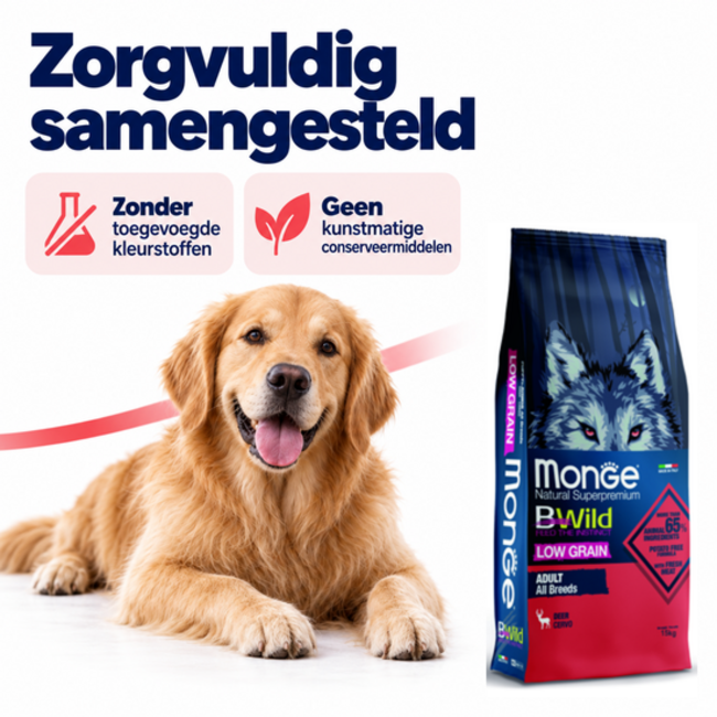 Hondenbrokken - Laag in Granen Adult Hert - 15 kg