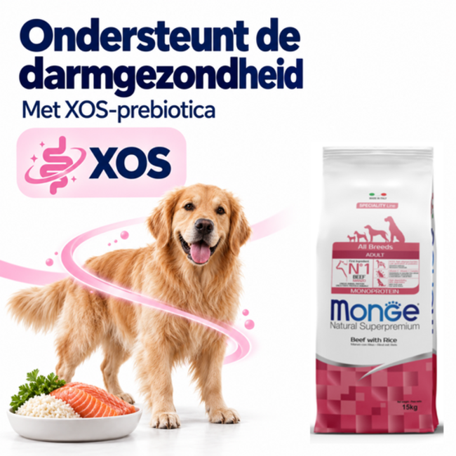 Hundefutter - Monoprotein Adult Rind mit Reis - 15 kg