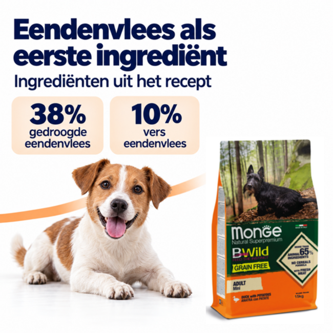 Dog Food - Grain-Free Mini Adult Duck with Potatoes - 15 kg
