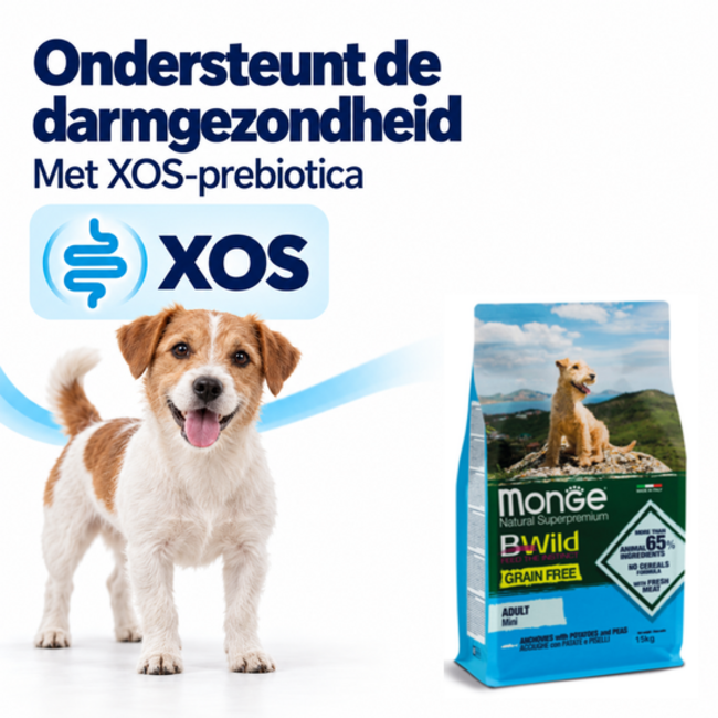 Croquettes pour chiens - Sans céréales Mini Adulte Anchois avec Pommes de terre et Petits pois - 15 kg