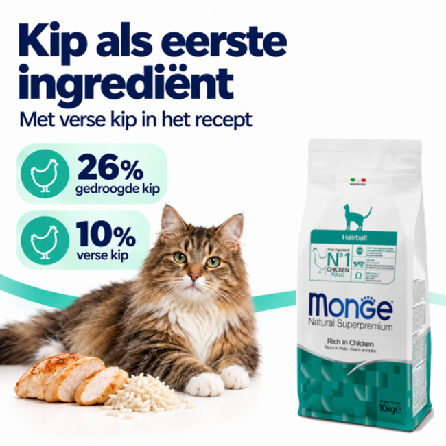 Croquettes pour chats - Boules de poils  Adultes Riches en poulet - 10 kg