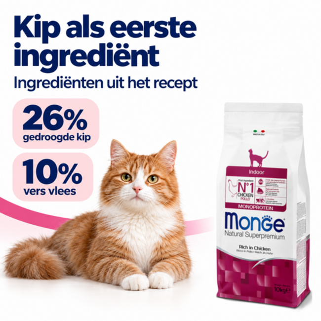 Croquettes pour chats - Intérieur - Riches en poulet - 10 kg