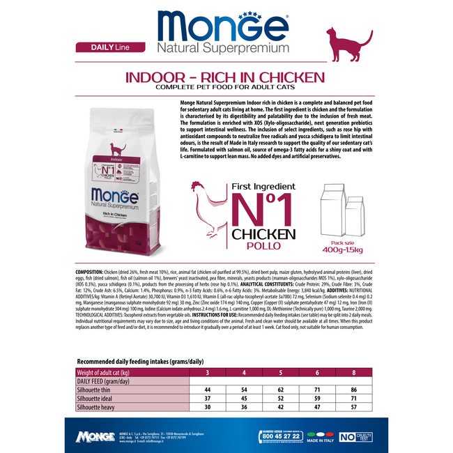 Pienso para gatos - Indoor - Rico en pollo - 10 kg
