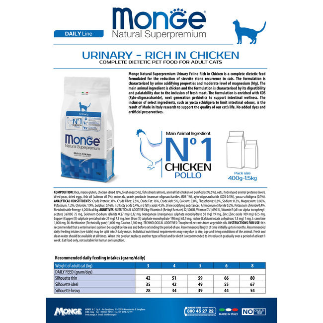 Trockenfutter für Katzen - Urinary - Reich an Huhn - 10 kg
