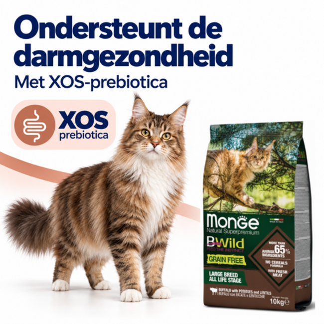 Pienso para gatos - Adultos - con búfalo, patatas y lentejas - sin cereales - 10 kg