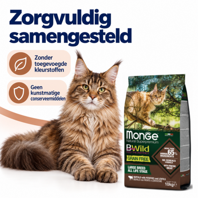 Croquettes pour chats - Adultes - au buffle, pommes de terre et lentilles - sans céréales - 10 kg