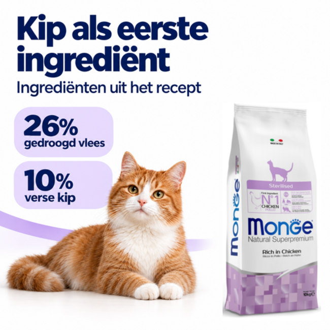 Croquettes pour chats - Stérilisés - Riches en poulet - 10 kg