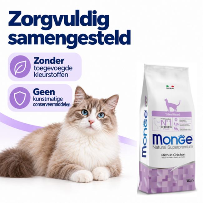 Pienso para gatos - Esterilizado - Rico en pollo - 10 kg