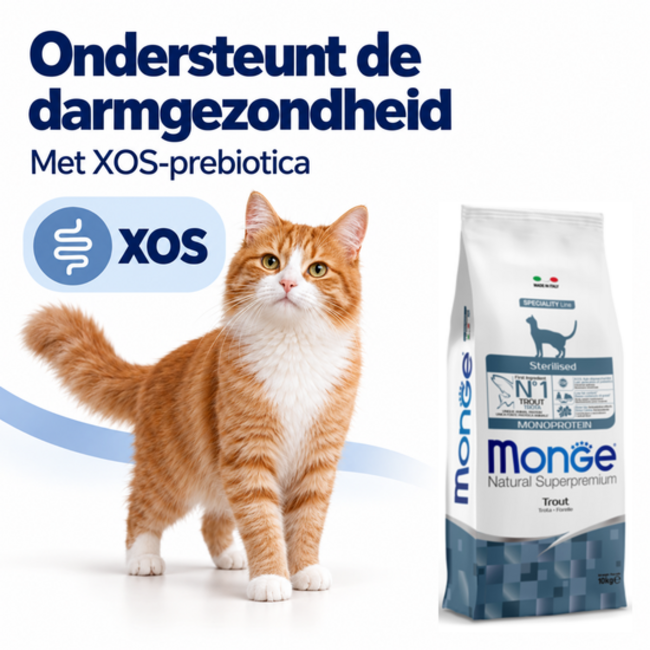Croquettes pour chats - Stérilisé - Truite monoprotéine - 10 kg