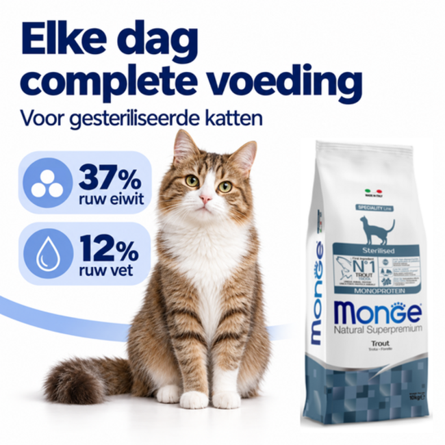 Pienso para gatos - Esterilizado - Monoproteína de trucha - 10 kg