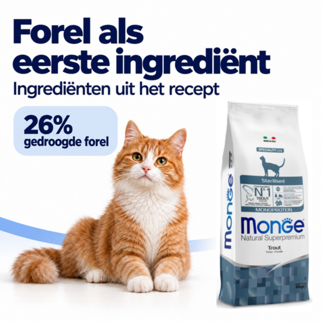Cat Food - Sterilised - Monoprotein Trout - 10 kg