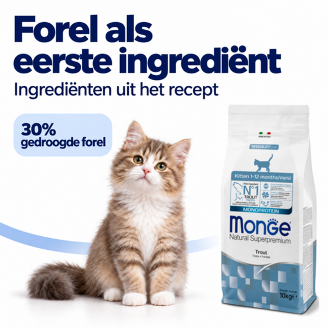 Croquettes pour chats - Chaton - Truite monoprotéique - 10 kg