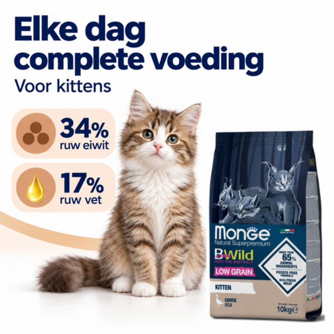 Cat Food - Kitten - with goose - low grain - 10 kg