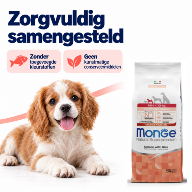 Pienso para perros - Mini Cachorro y Junior Salmón con arroz - 15 kg
