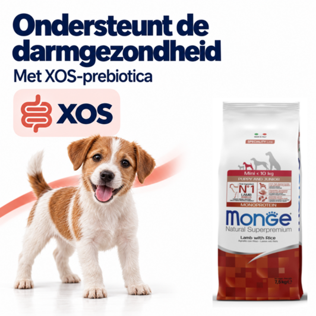 Croquettes pour chiens - Monoprotéine Mini Chiot & Junior Agneau et Riz - 15 kg
