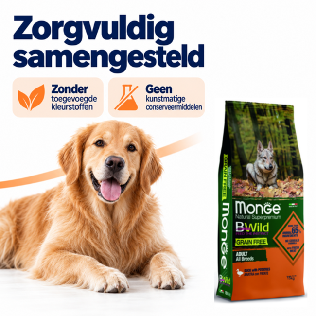 Pienso para perros - Adulto sin cereales Pato con Patatas - 15 kg