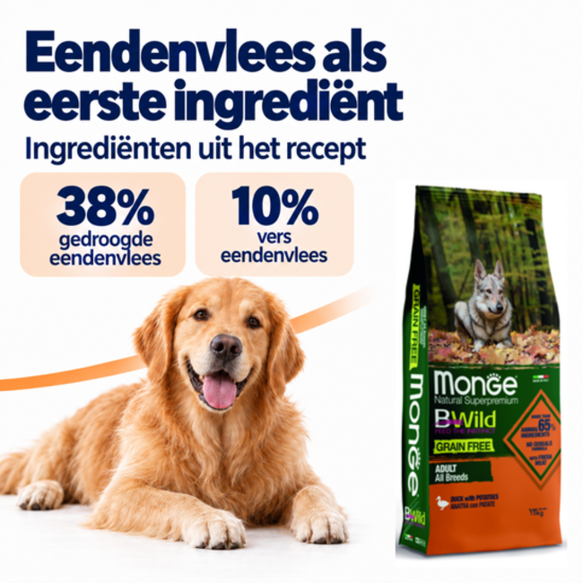 Pienso para perros - Adulto sin cereales Pato con Patatas - 15 kg