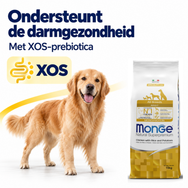 Croquettes pour chiens - Monoprotéine Adulte Poulet avec Riz et Pommes de terre - 15 kg