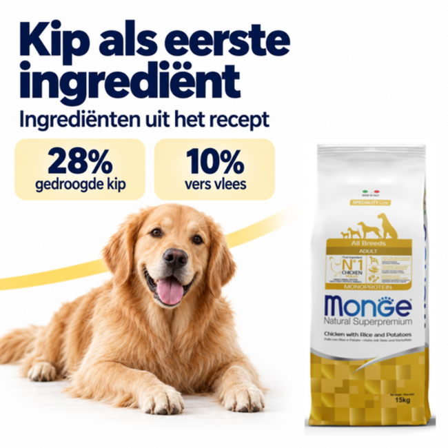 Dog Food - Monoprotein Adult Chicken with Rice and Potatoes - 15 kg
