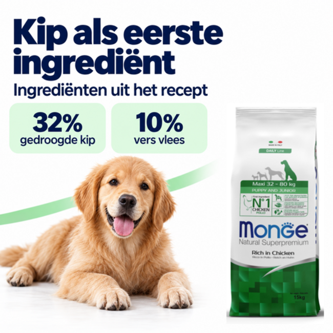 Hondenbrokken - Maxi Puppy & Junior Rijk aan Kip - 15 kg