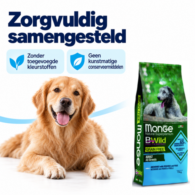 Dog Food - Grain-Free Adult Anchovies with Potatoes and Peas - 15 kg