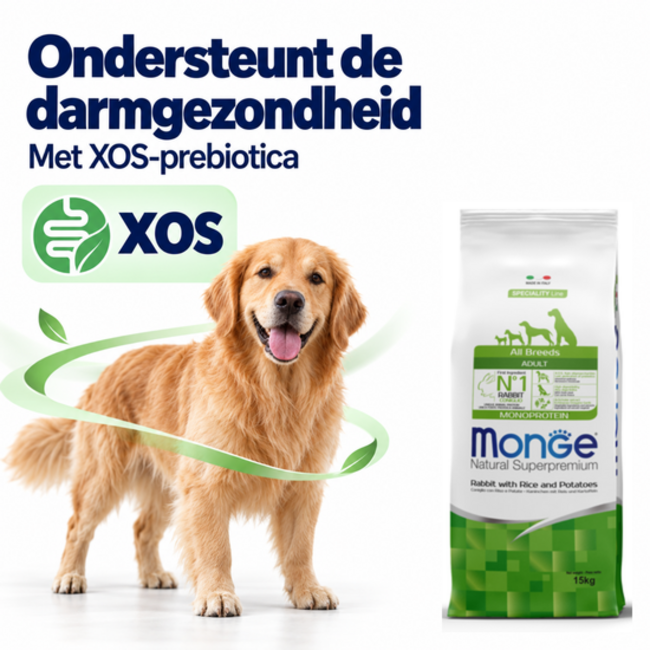 Croquettes pour chiens - Monoprotéine Adulte Lapin avec Riz et Pommes de terre - 15 kg