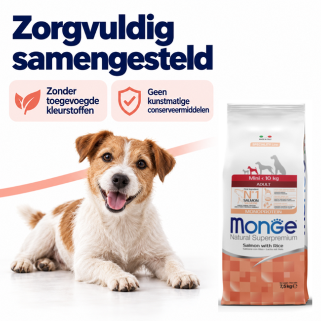 Dog Food – Monoprotein Mini Adult Salmon with Rice - 15 kg