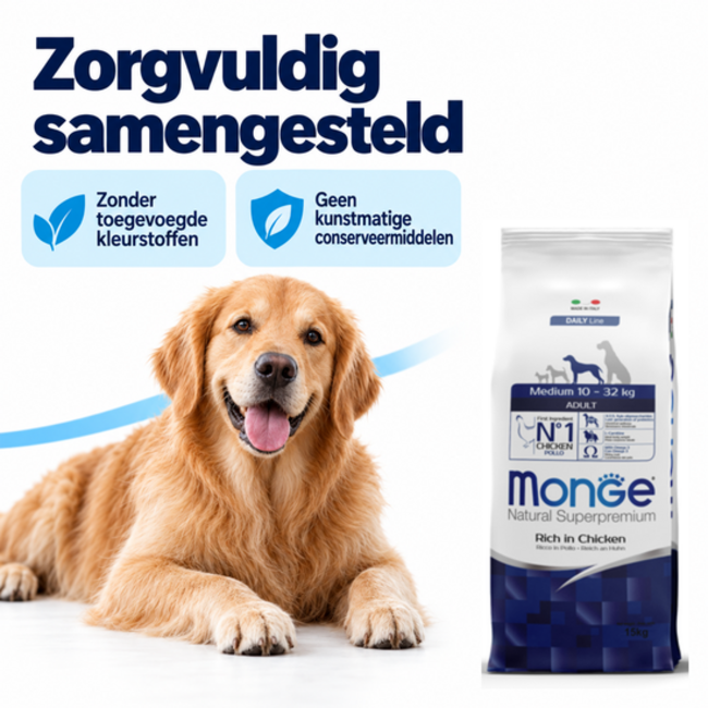 Hondenbrokken - Medium Adult Rijk aan Kip - 15 kg