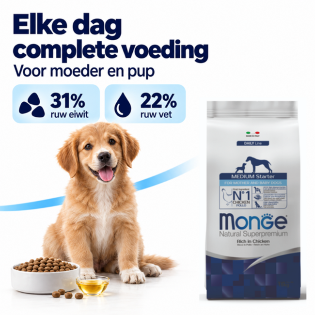Dog Food - Medium Starter for Mother & Puppies Rich in Chicken - 15 kg