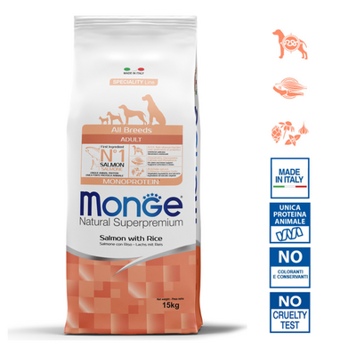 Hondenbrokken - Monoproteïne Adult Zalm met Rijst - 15 kg