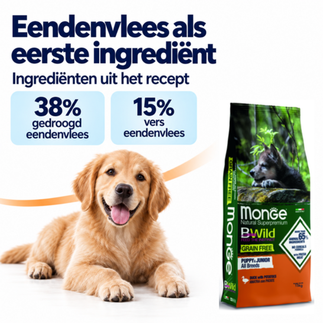 Dog Food - Grain-Free Puppy & Junior Duck with Potatoes - 15 kg