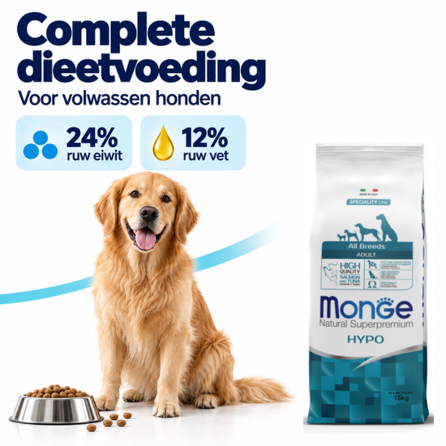 Croquettes pour chiens - Hypoallergénique Adulte Saumon et Thon - 15 kg