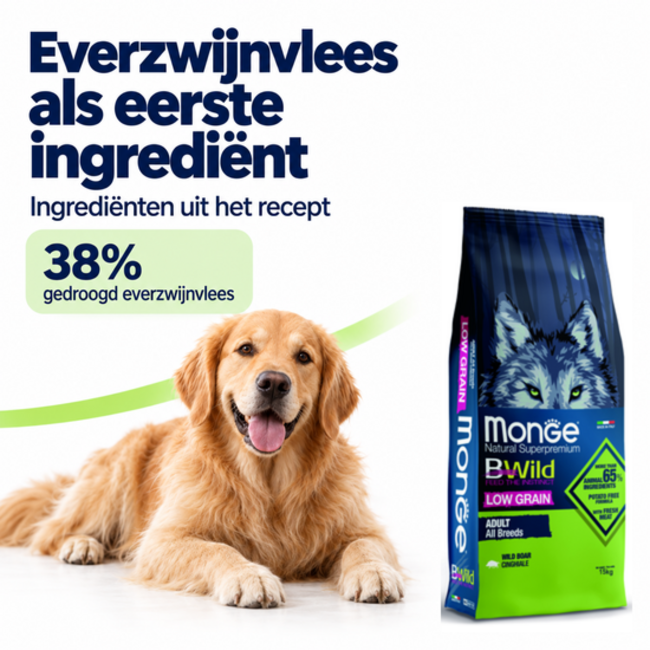 Croquettes pour chiens - Faible en céréales Sanglier Adulte - 15 kg