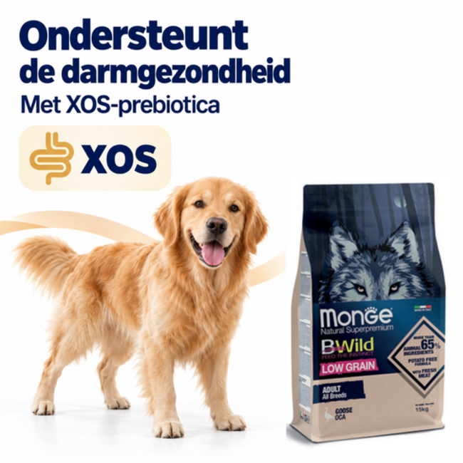 Hundefutter – Getreidearm, für ausgewachsene Hunde, mit Gans – 15 kg