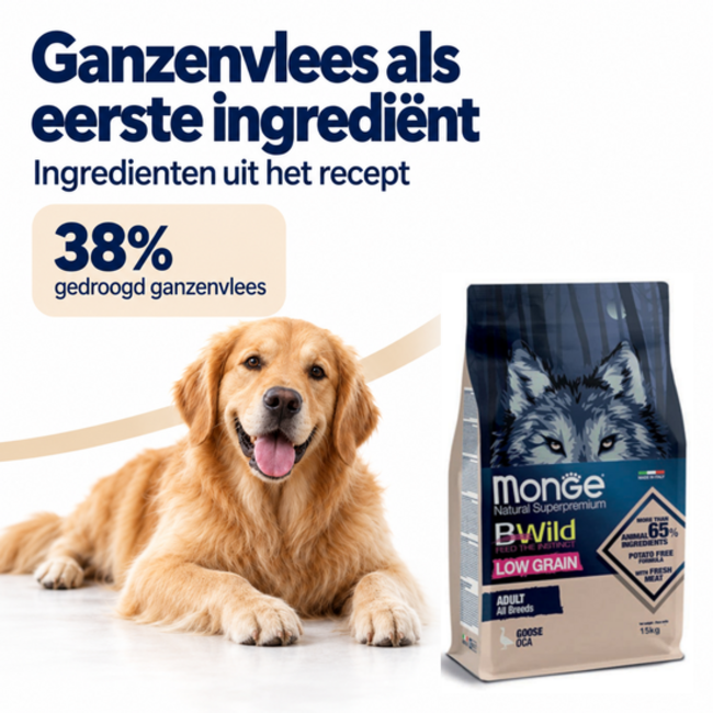 Croquetas para perros - Bajo en Cereales Adulto Ganso - 15 kg