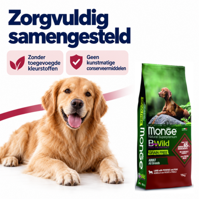 Pienso para Perros - Adulto Sin Cereales Cordero con Patatas y Guisantes - 15 kg