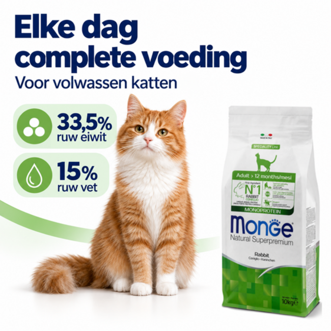 Pienso para gatos - Adulto - Monoproteína de conejo - 10 kg