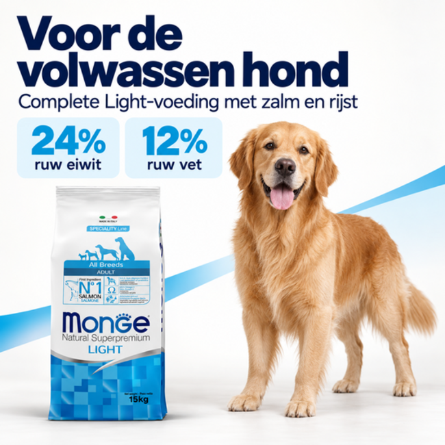 Pienso para perros - Monoproteína Adulto Light Salmón con Arroz - 15 kg