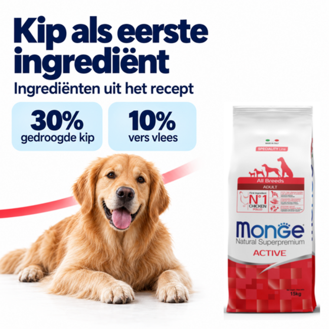 Dog Food - Adult Active with Chicken - 15 kg