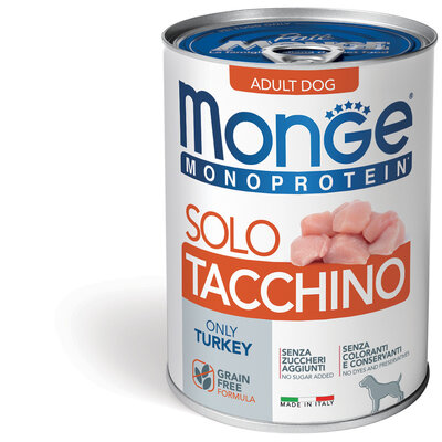 Nourriture pour chiens - Pâtée Monoprotéine 100% Dinde - 400gr
