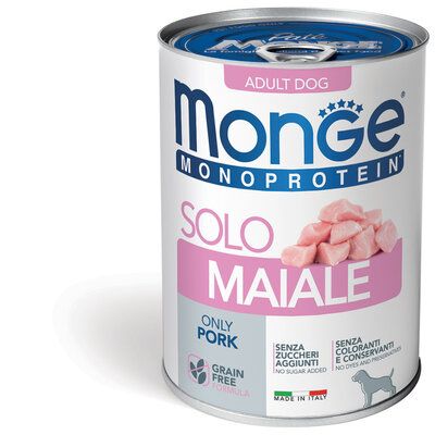 Aliments pour chiens - Pâtée Monoprotéine 100% Porc - 400gr