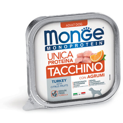 Aliment pour chiens - Pâtée Monoprotéine 100% Dinde aux Agrumes - 150g