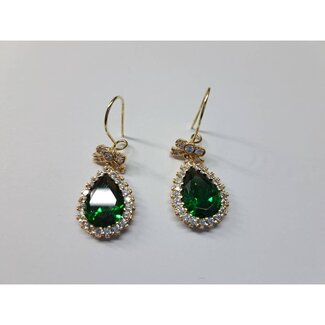 PinarGold *14 karaat gouden oorhanger emerald