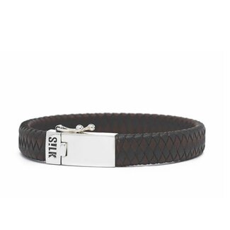 Silk S!lk armband alpha bruin/zwart leder