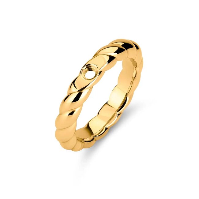 MelanO Melano twisted ring tova edelstaal goudkleurig