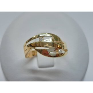 PinarGold *14 karaat gouden ring bezet met zirkonia