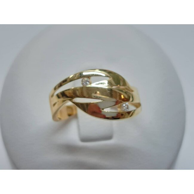 PinarGold *14 karaat gouden ring bezet met zirkonia