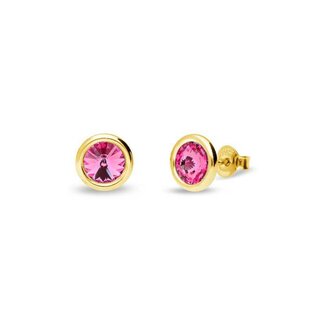 Spark Silver Jewelry Birthday stone tiny bonbon gilded studs pink turmaline october krg1122ss29r