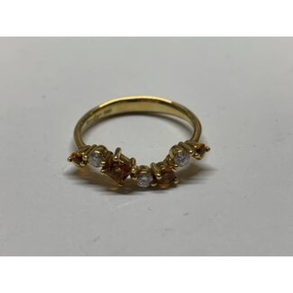 PinarGold *14 karaat gouden citrien ring met diamant